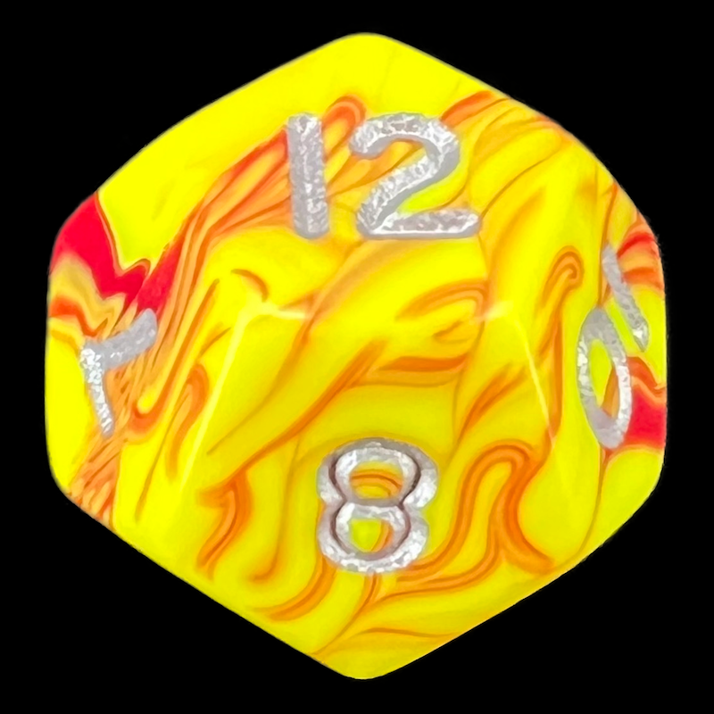 D&G Toxic Ooze Yellow & Red D12 Dice