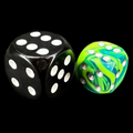 D&G Toxic Slime Green & Blue 12mm D6 Spot Dice