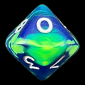D&G Toxic Slime Green & Blue D10 Dice