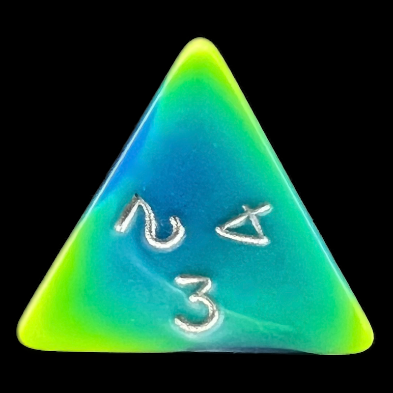 D&G Toxic Slime Green & Blue D4 Dice