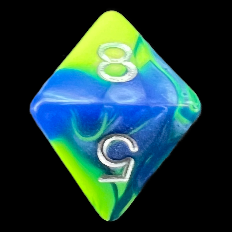 D&G Toxic Slime Green & Blue D8 Dice