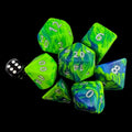 D&G Toxic Slime Blue & Green JUMBO 34mm 7 Dice Polyset