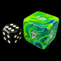 D&G Toxic Slime Green & Blue  JUMBO 34mm D6 Dice