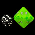 D&G Toxic Slime Green & Blue  JUMBO 34mm Percentile Dice