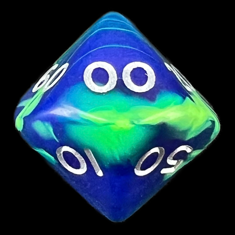 D&G Toxic Slime Green & Blue Percentile Dice