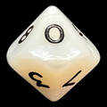 D&G Pearl White & Black D10 Dice