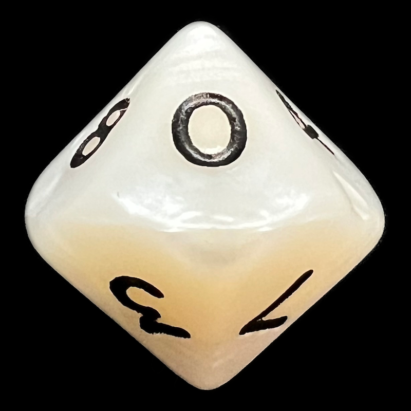 D&G Pearl White & Black D10 Dice