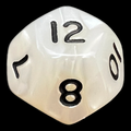 D&G Pearl White & Black D12 Dice