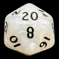 D&G Pearl White & Black D20 Dice