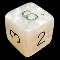 D&G Pearl White & Black D6 Dice