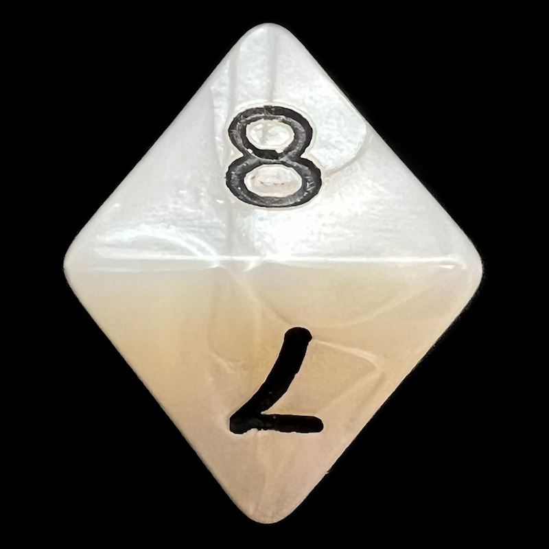 D&G Pearl White & Black D8 Dice
