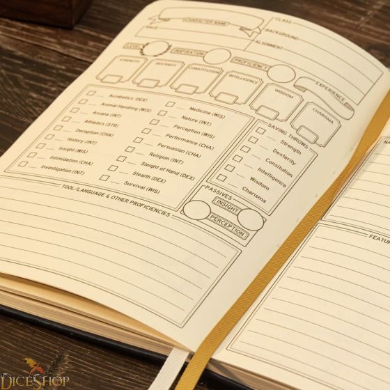 D&D 5th Edition Player Character Journal - Black