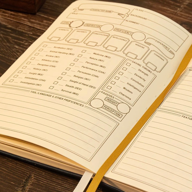 D&D 5th Edition Player Character Journal - Black