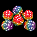 DodecaDice Double D6 Layer Rainbow 12 Sided Spot D6 Dice Set