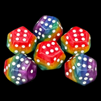 DodecaDice Double D6 Layer Rainbow 12 Sided Spot D6 Dice Set