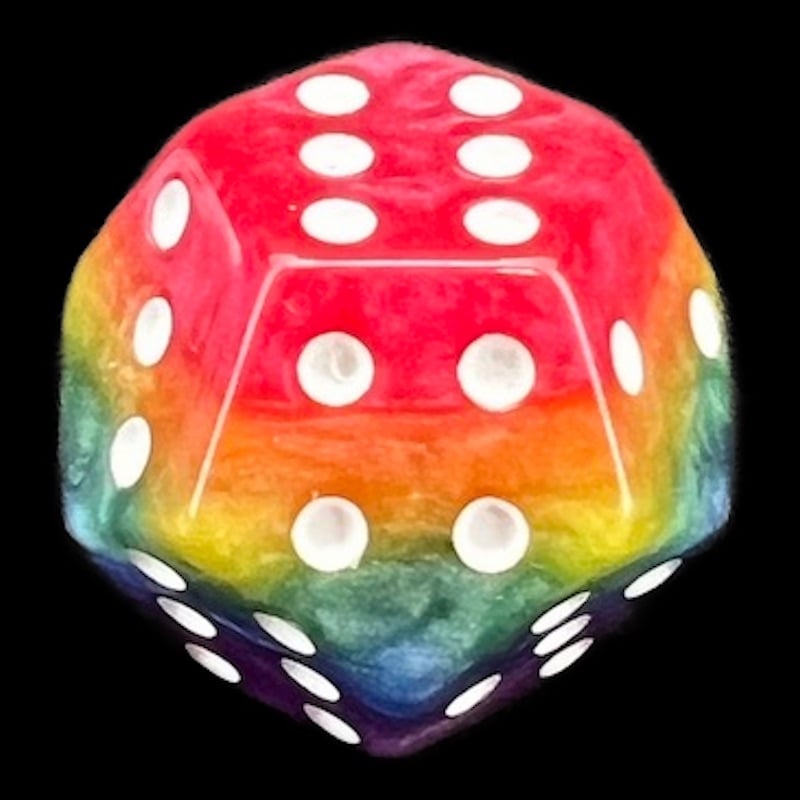 DodecaDice Double D6 Layer Rainbow 12 Sided Spot D6 Dice Set