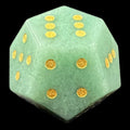 DodecaDice Gemstone Aventurine Green & Gold Double D6 12 Sided Spot D6 Dice