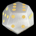 DodecaDice Cats Eye Grey & Gold Double D6 12 Sided Spot D6 Dice