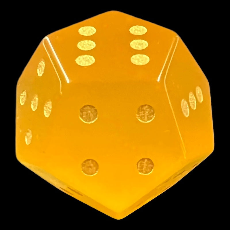 DodecaDice Cats Eye Orange & Gold Double D6 12 Sided Spot D6 Dice