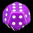 DodecaDice Double D6 Opaque Purple &amp; White 12 Sided 6 x D6 Dice Set