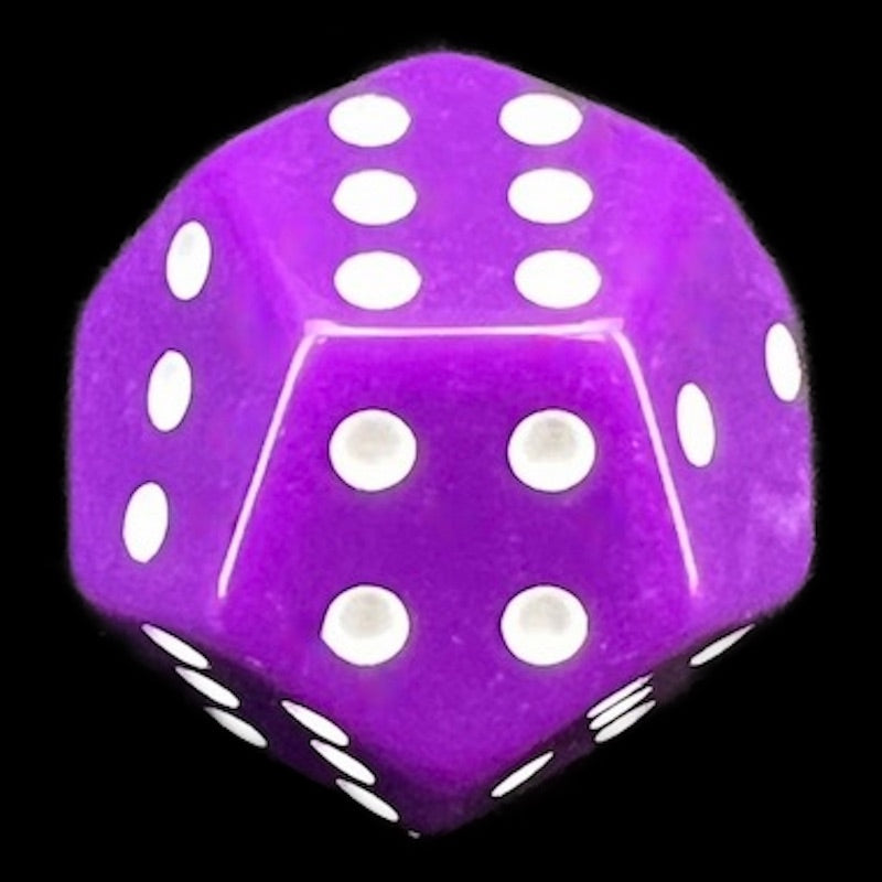 DodecaDice Double D6 Opaque Purple &amp; White 12 Sided 6 x D6 Dice Set