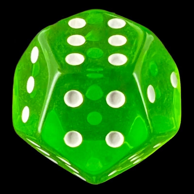 DodecaDice Double D6 Bright Gem Emerald 12 Sided 6 x D6 Dice Set