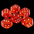 DodecaDice Double D6 Bright Gem Fire Opal 12 Sided 6 x D6 Dice Set