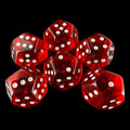 DodecaDice Double D6 Bright Gem Ruby 12 Sided 6 x D6 Dice Set