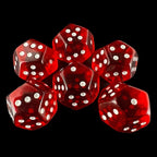 DodecaDice Double D6 Bright Gem Ruby 12 Sided 6 x D6 Dice Set