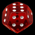 DodecaDice Double D6 Bright Gem Ruby 12 Sided Spot D6 Dice