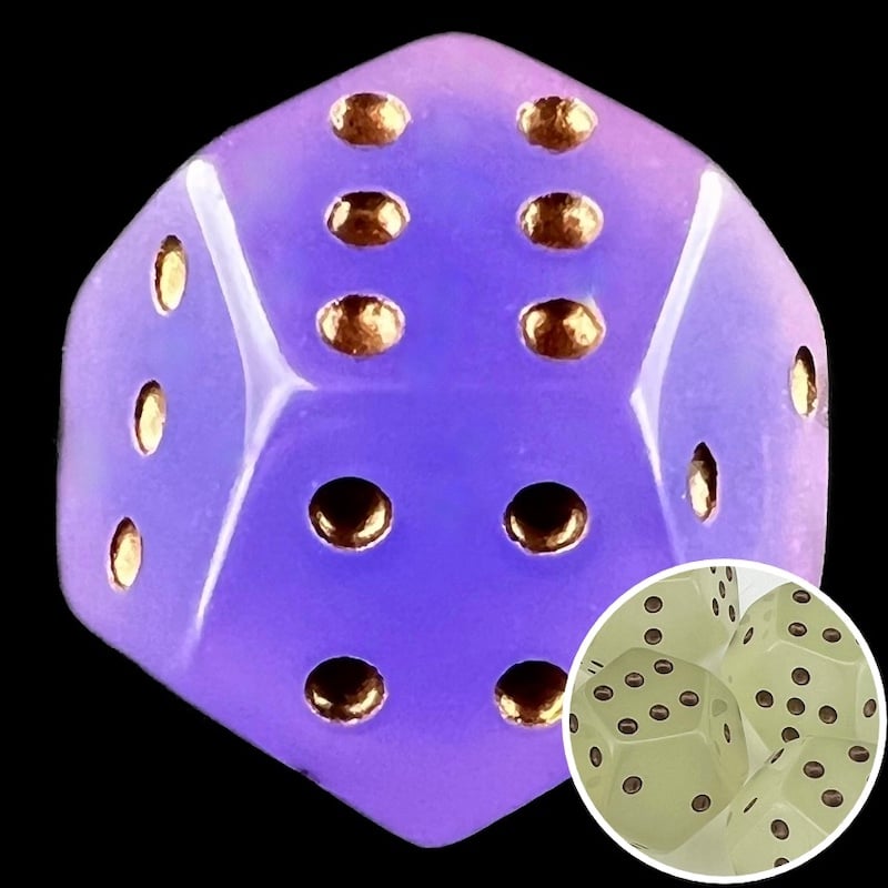 DodecaDice Double D6 Heat Colour Changing Pebbles 12 Sided Spot 6 x D6 Dice Set