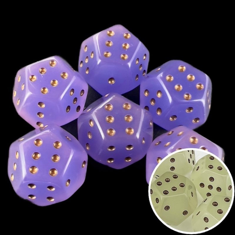 DodecaDice Double D6 Heat Colour Changing Pebbles 12 Sided Spot 6 x D6 Dice Set