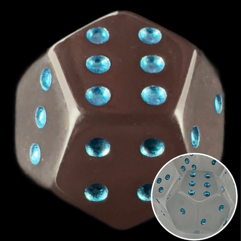 DodecaDice Double D6 Heat Colour Changing Ice Crystal 12 Sided Spot 6 x D6 Dice Set