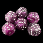 DodecaDice Double D6 Duel Purple & Steel 12 Sided 6 x D6 Dice Set