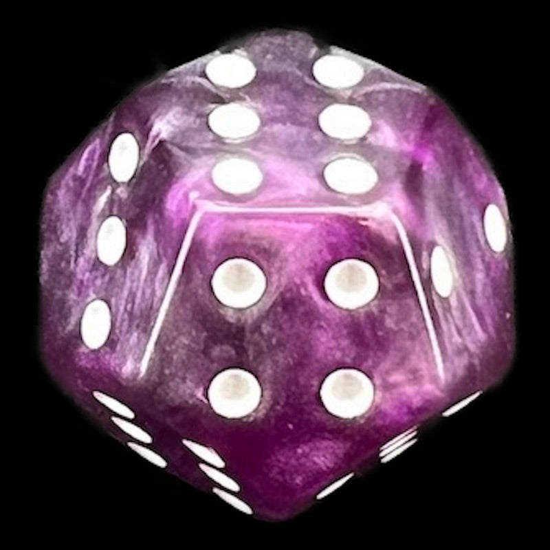 DodecaDice Double D6 Duel Purple & Steel 12 Sided Spot D6 Dice