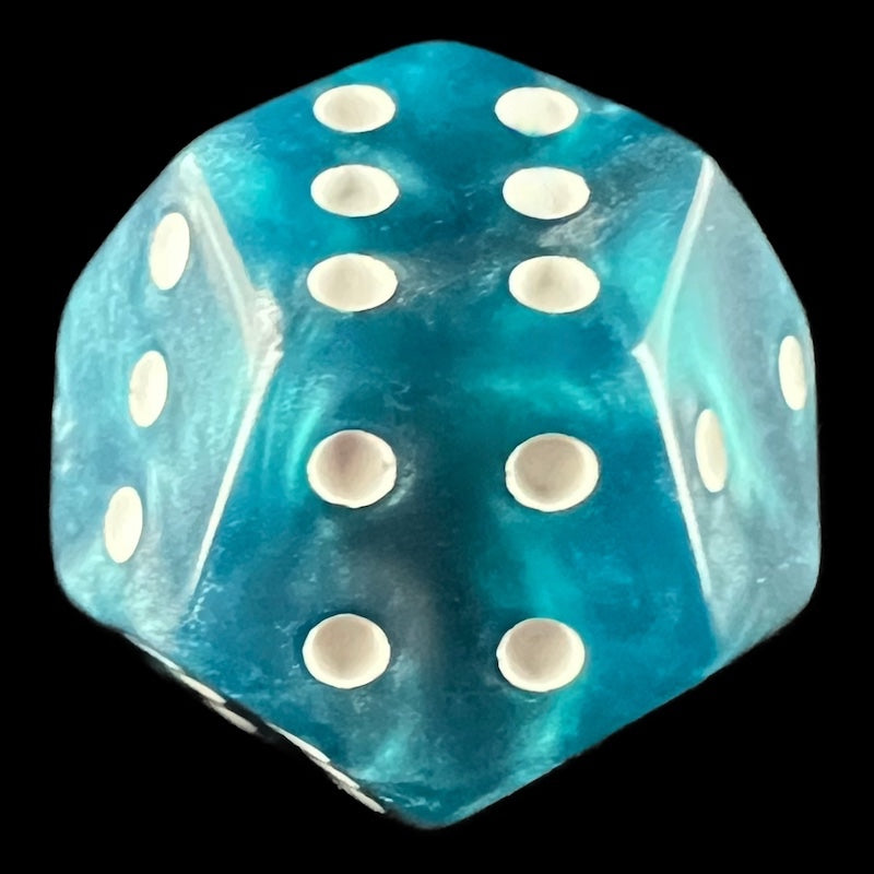 DodecaDice Double D6 Duel Steel & Teal 12 Sided 6 x D6 Dice Set