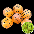 DodecaDice Double D6 Frost Fire Glow in the Dark 12 Sided Spot 6 x D6 Dice Set