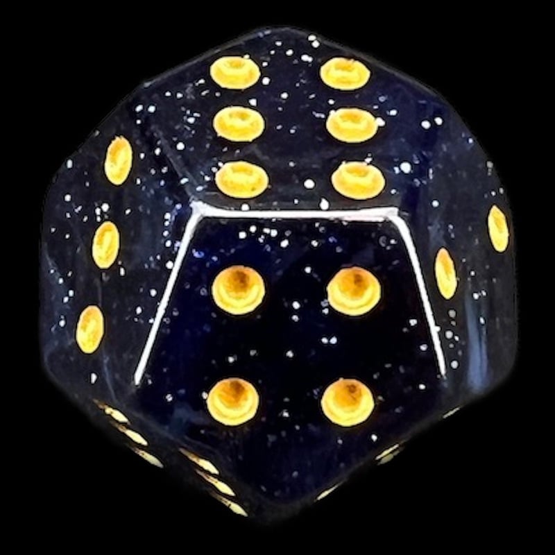 DodecaDice Double D6 Galaxy Glitter Universe 12 Sided Spot D6 Dice