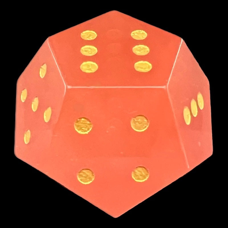DodecaDice Gemstone Quartz Strawberry & Gold Double D6 12 Sided Spot D6 Dice