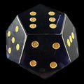 DodecaDice Zircon Glass Alexandrite & Gold Double D6 12 Sided Spot D6 Dice