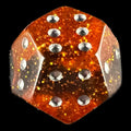 DodecaDice Double D6 Glitter Amber 12 Sided Spot D6 Dice