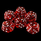 DodecaDice Double D6 Glitter Red 12 Sided 6 x D6 Dice Set