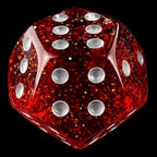 DodecaDice Double D6 Glitter Red 12 Sided 6 x D6 Dice Set