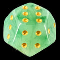 DodecaDice Double D6 Jade Green & Gold 12 Sided Spot D6 Dice