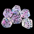 DodecaDice Double D6 Luminous Ceremonial Chrome 12 Sided Spot 6 x D6 Dice Set