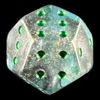 DodecaDice Double D6 Luminous Cyberspace 12 Sided Spot 6 x D6 Dice Set