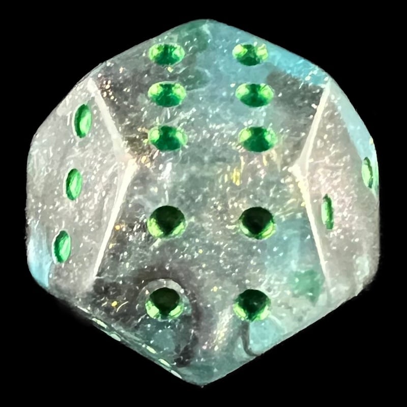 DodecaDice Double D6 Luminous Cyberspace 12 Sided Spot 6 x D6 Dice Set