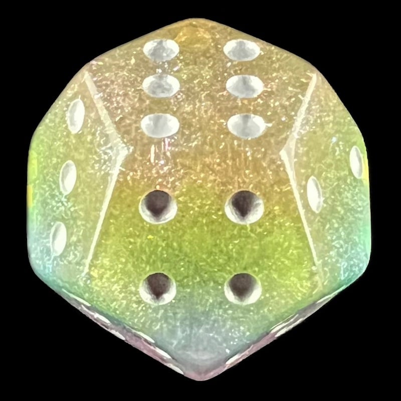 DodecaDice Double D6 Luminous Fairy Dust 12 Sided Spot D6 Dice