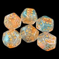 DodecaDice Double D6 Luminous Koi 12 Sided Spot 6 x D6 Dice Set