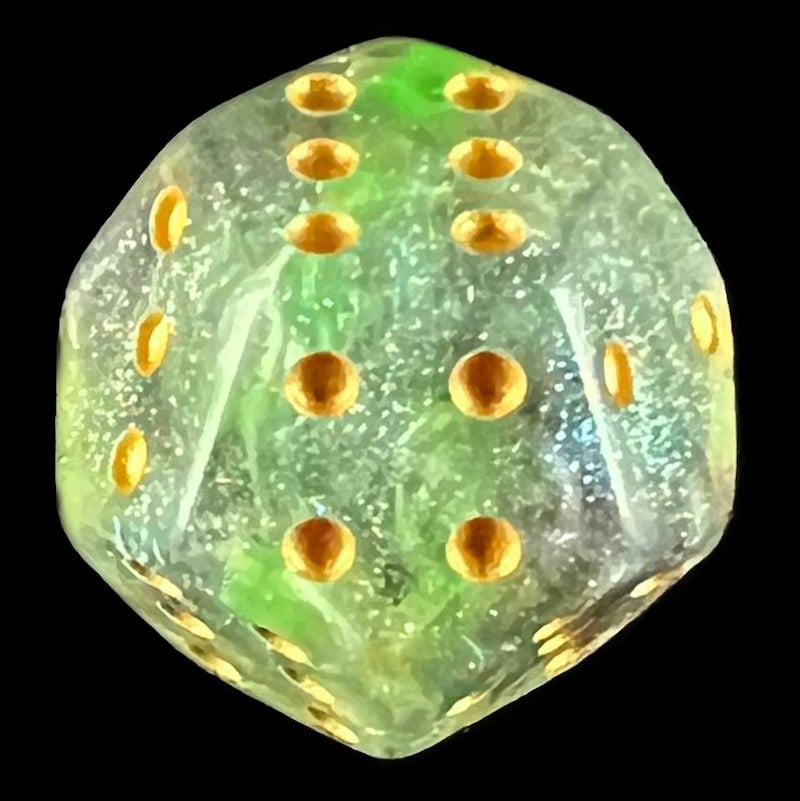 DodecaDice Double D6 Luminous Venom 12 Sided Spot 6 x D6 Dice Set